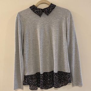 Mixed Media Long Sleeve Top